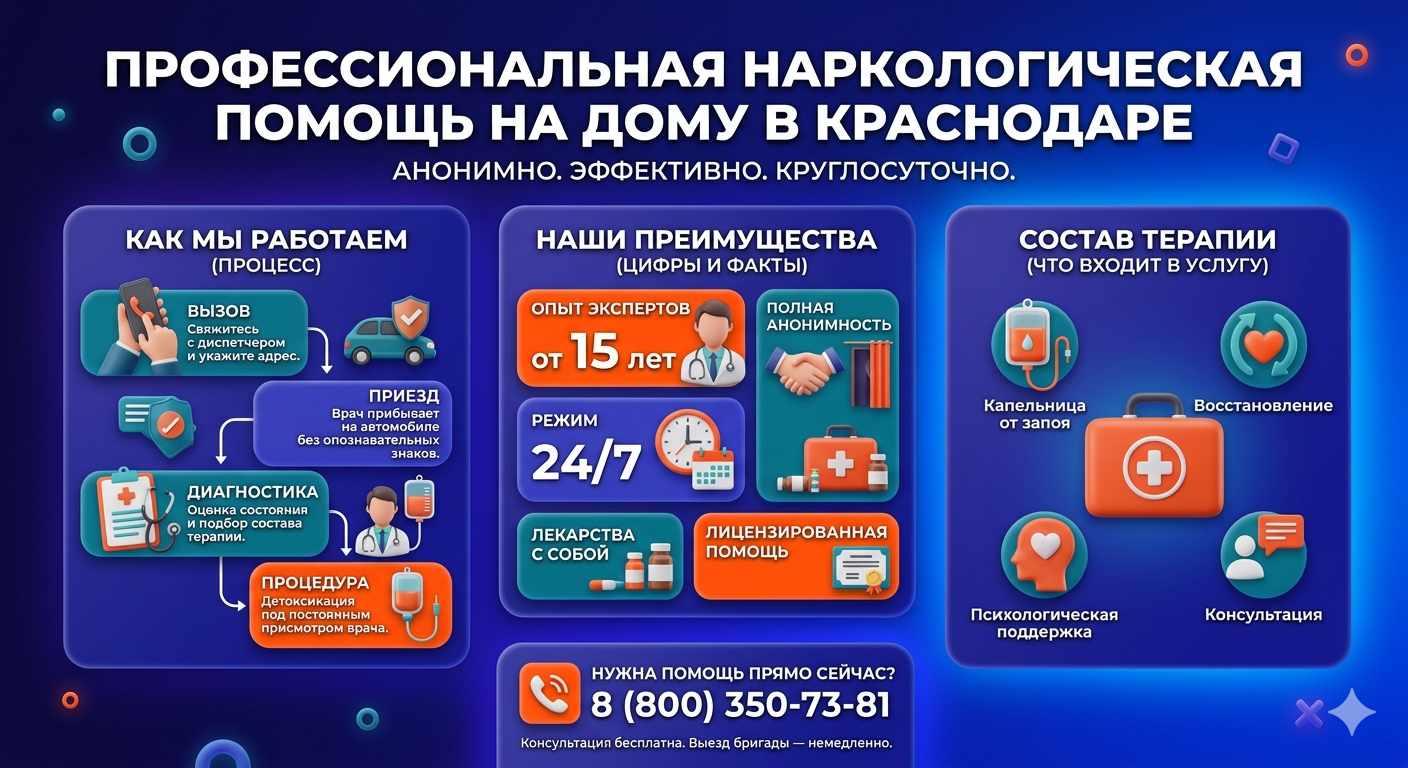 Инфографика о принципах лечения алкоголизма на дому в Москаленках: этапы вызова нарколога, преимущества анонимной детоксикации и состав медицинской помощи.